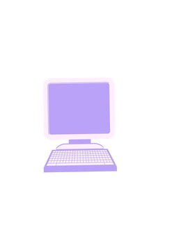 horizontally vibrating animation of a Flat colour illustration of a computer