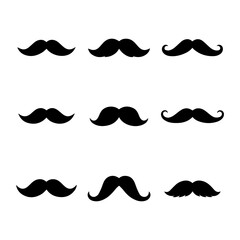 Fototapeta premium mustache vector icon set on a white background Vector icon set
