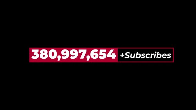 Subscribe. Followers. Random numbers. Incremental numbers