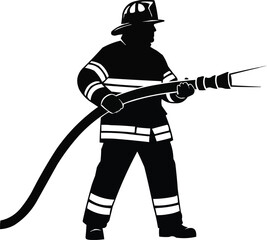 Firefighter rescue Silhouette Vector &ndash; Emergency Service Hero Concept