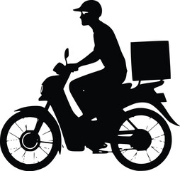 Bike service courier delivery Silhouette Vector &ndash; Logistics Service Concept
