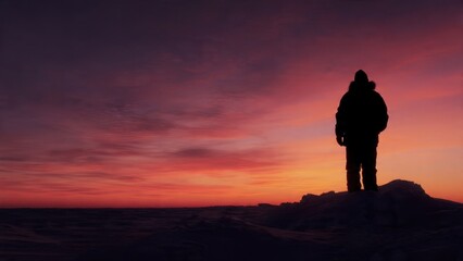 Fototapeta premium Silhouette of a Person at Sunset