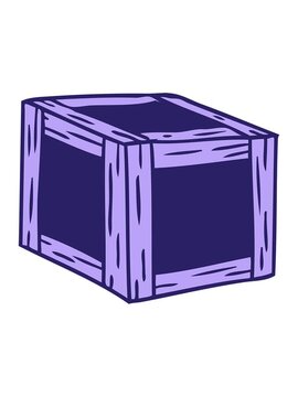jiggle motion animation of hand drawn cartoon doodle of a wooden crate