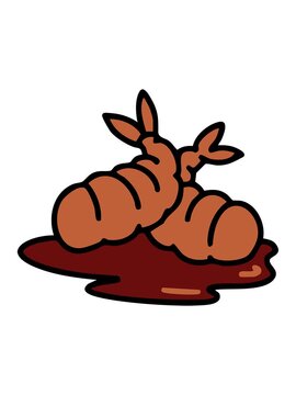 bob and pause animation of a japanese fried shrimp food snack