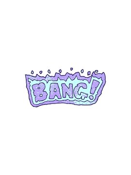starburst effect animation of cartoon doodle word bang