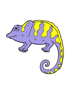 bobbing motion animation of freehand drawn cartoon chameleon