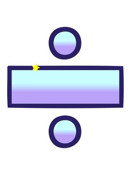 twinkling stars effect animation of gradient shaded cartoon of a division symbol