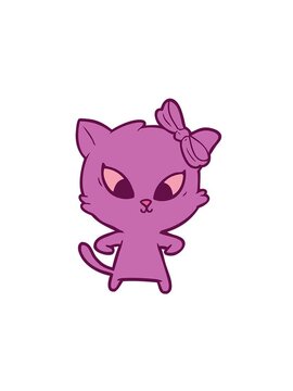 pressure popping animation of a cartoon kitten