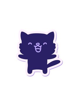 starburst effect animation of little cat sticker
