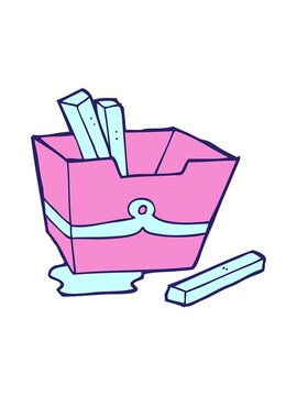 jiggle motion animation of cartoon box of fries