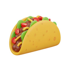 Delicious taco with beans and tomatoes