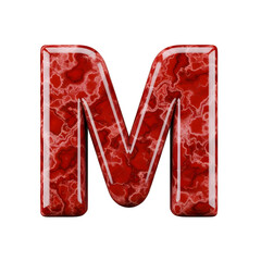 Red marble letter m