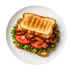 Bacon Lettuce and Tomato Sandwich Isolated on a Transparent Background