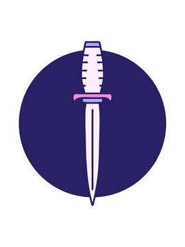 bob and pause animation of tattoo style image of a dagger