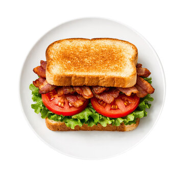Bacon Lettuce and Tomato Sandwich Isolated on a Transparent Background