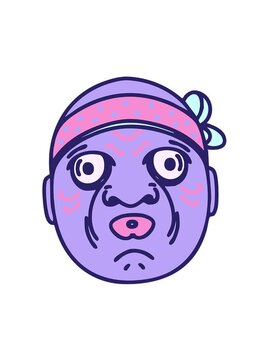 spinning motion animation of a japanese hyottoko noh theatre mask