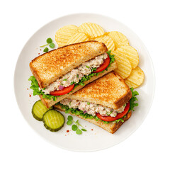 Tuna Fish Sandwich Isolated on a Transparent Background