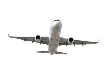 Fototapeta premium Airplane in flight isolated on transparent background