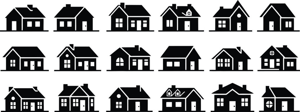 Collection of house silhouettes Vector