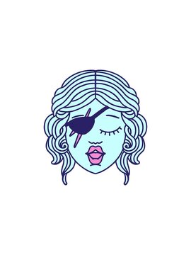 splitting effect animation of Retro Tattoo Style human rogue character