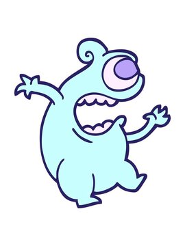 bobbing motion animation of hand drawn doodle style cartoon green alien