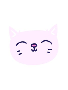 spinning motion animation of quirky cartoon cat face