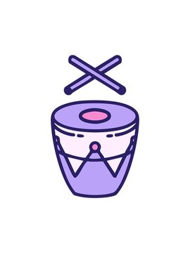 popping motion animation of traditional brazilian drum