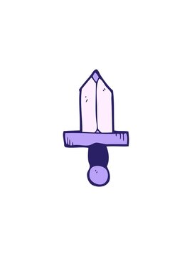 splitting effect animation of cartoon dagger