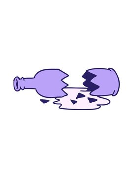 jiggle motion animation of hand drawn cartoon doodle of a broken bottle
