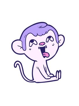 shaking motion animation of crazy cartoon of a monkey