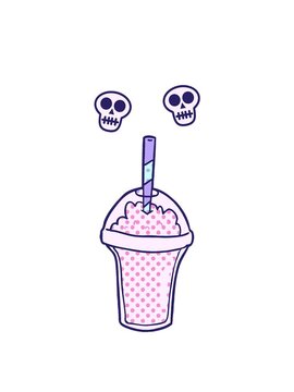 spinning skulls animation of cartoon smoothie