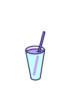 horizontally vibrating animation of a classic brazilian caipirnha cocktail drawing