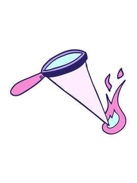 jiggle motion animation of cartoon doodle magnify glass