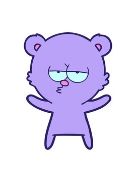 shine light effect animation of bored bear cartoon