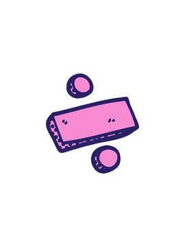 splitting effect animation of cartoon doodle divide symbol