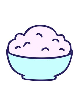 jiggle motion animation of hand drawn quirky cartoon bowl of mash