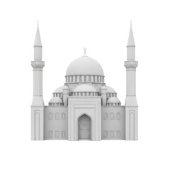 Fototapeta premium Elegant White Mosque with Minarets for Eid and Ramadan Celebrations
