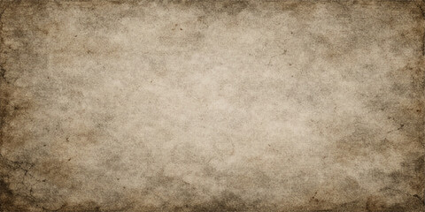 Obraz premium A blank vintage parchment page with a stained brown grunge texture and aged antique pattern creates a worn retro backdrop for a damaged ancient paper design