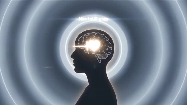 Mind's Eye: An ethereal silhouette of a human head, illuminated with radiating energy, symbolizing the power of the mind and the spark of consciousness.