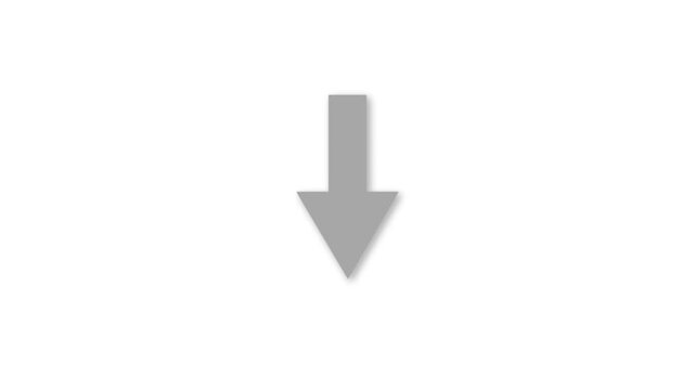 4k animated bouncing slide to down arrow on white background. directional swipe arrow, animated arrow pointing to downwards . directional arrow or down Arrow signal animation. down arrows moving icon
