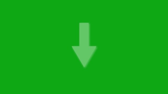 4k animated bouncing slide to down arrow on green background. directional swipe arrow, animated arrow pointing to downwards . directional arrow or down Arrow signal animation. down arrows moving icon