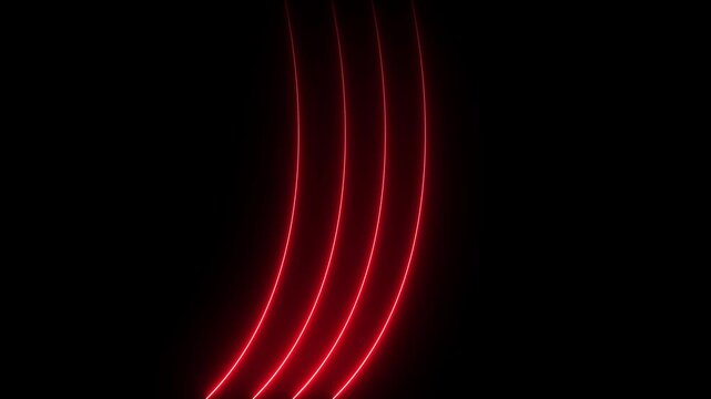 Neon lighting red wave line animation