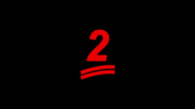2 Number Handwritten With Underline Animation