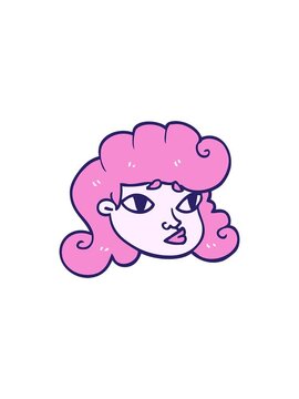 starburst effect animation of cartoon doodle blond girls face