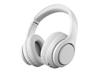 White Over Ear Headphones isolated on a transparent background