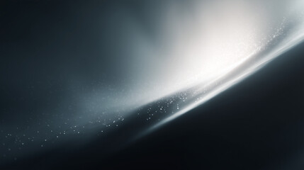 Abstract glowing light wave with particles on dark background