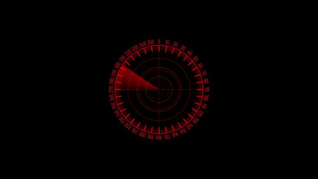 Color Rader searching animation. Rader Hud technology signal waves animated. Location detection Military surveillance technology.4k