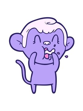 vibrating motion animation of crazy cartoon monkey