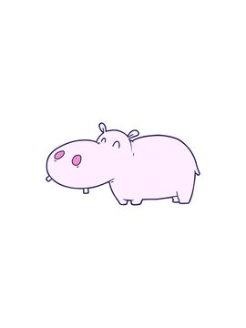 starburst effect animation of cartoon hippo
