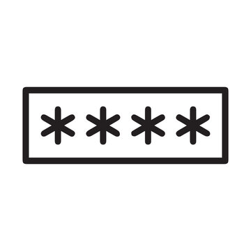 Password or pin code line icon, outline vector sign, linear style pictogram isolated on white. Key security data service technology symbol, logo illustration. Editable stroke